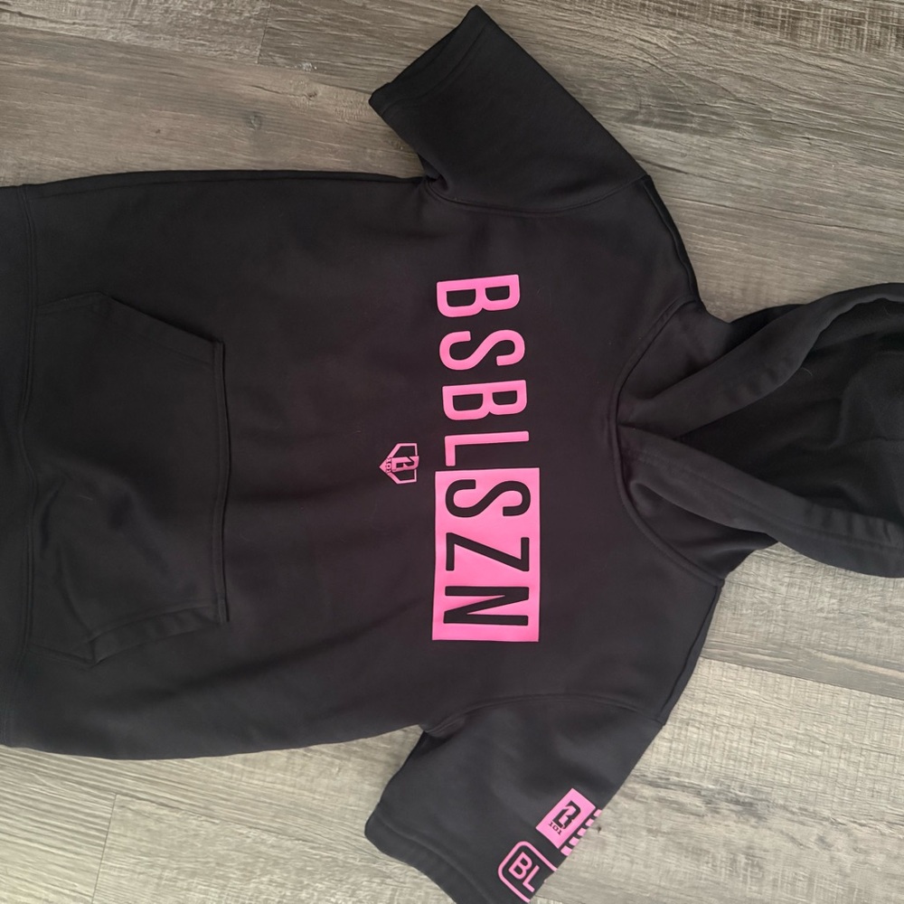 BSBL 101- Black and Pink short Sleeve hoodie with Bold Accents